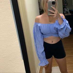 SHEIN tie back blouse/crop top